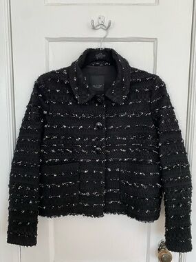SAND Copenhagen Black White Boucle Tweed Blazer Jacket Best Fits XS S